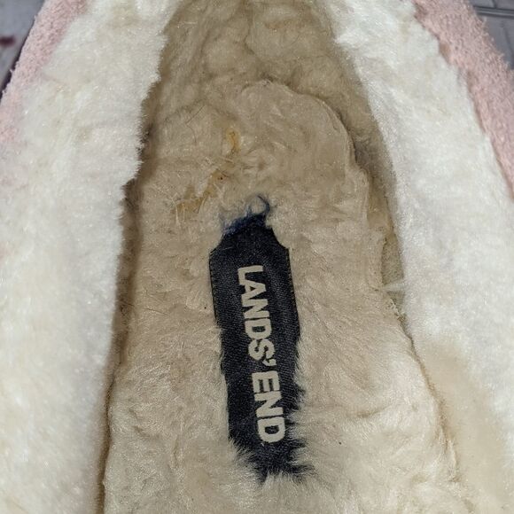 Lands' End Suede Leather Moccasin Slippers - Picture 7 of 8